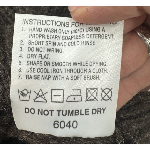 Pure British Wool Mens Sweater M/L Brown Made UK Elbow Patches - Picture 7 of 7